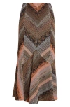 Missoni Patchwork-effect Lamé Flared Midi Skirt In Multi Space-dyed Brown