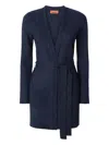 Missoni Chevron-pattern Belted Cardigan In Blue
