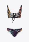 Missoni Chevron Bikini Scoop Neck Viscose Blend In Multi