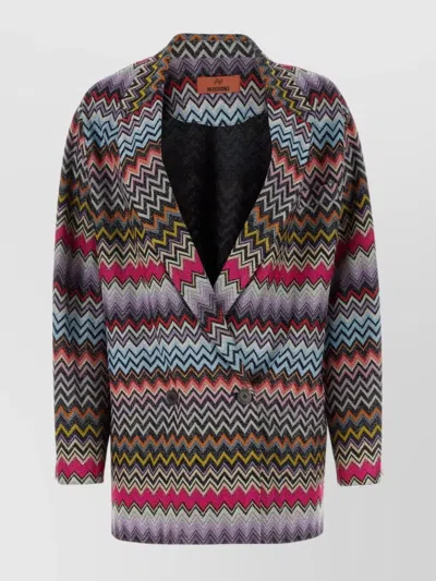 Missoni Zigzag Pattern Double-breasted Blazer In Multicolor