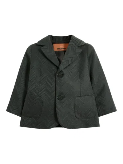 Missoni Babies' Chevron-pattern Blazer In Black