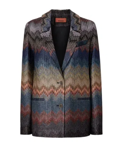 MISSONI MISSONI GLITTER PRINTED SINGLE-BREASTED BLAZER