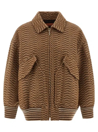 MISSONI CHEVRON PATTERN BOMBER JACKET
