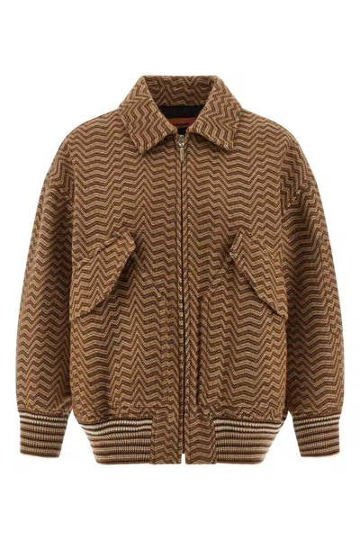 MISSONI CHEVRON PATTERN BOMBER JACKET