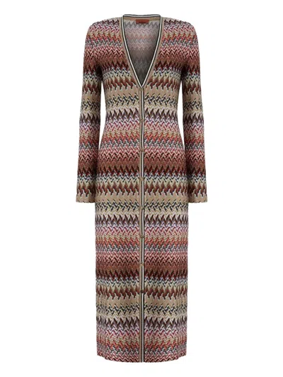 Missoni Chevron-pattern Button-front Cardigan In Multi
