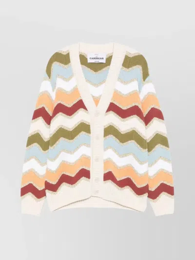 MISSONI CHEVRON PATTERN BUTTONED CARDIGAN
