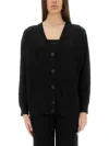 Missoni Oversized V-neck Chevron Pattern Cardigan In Black