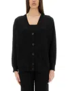 Missoni Oversized V-neck Chevron Pattern Cardigan In Black