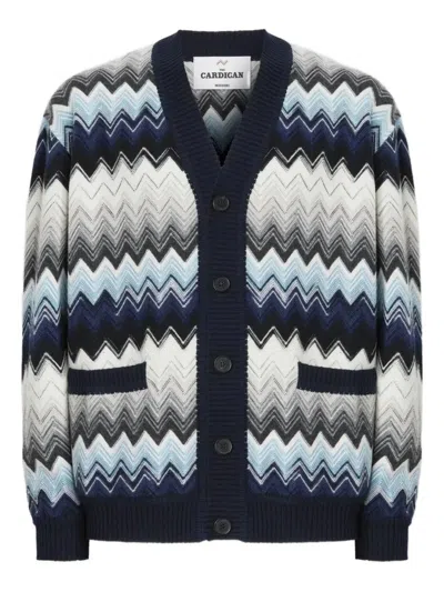 MISSONI MISSONI CHEVRON PATTERN CARDIGAN