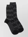 Missoni Chevron Pattern Cotton Mid-calf Socks In Black