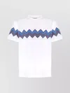 Missoni Chevron Pattern Short Sleeve Crew Neck T-shirt In White