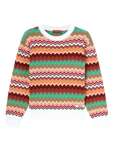 MISSONI CHEVRON-PATTERN CREW-NECK SWEATER