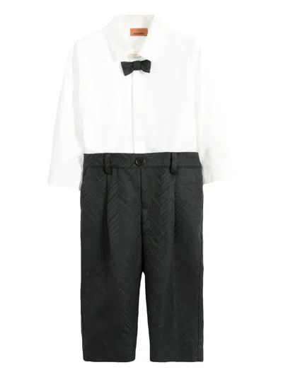 Missoni Kids' Chevron-pattern Jumpsuit In White