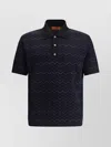 Missoni Knitted Polo Shirt In A Cotton And Viscose Blend Zigzag