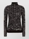 Missoni Chevron Pattern Knit Sweater With Mock Neck In Multi