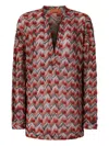 Missoni Chevron-pattern Knit Top In Red