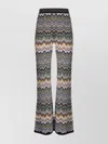 Missoni Chevron Pattern Knit Trousers With Flared Leg In Black