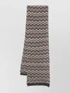 Missoni Chevron Pattern Lightweight Rectangular Wool Scarf In Multi