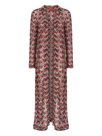 Missoni Chevron-pattern Maxi Cardigan In Multi