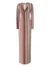 Missoni Womens Light Tones Striped Metallic-weave Knitted Maxi Dress In Brown