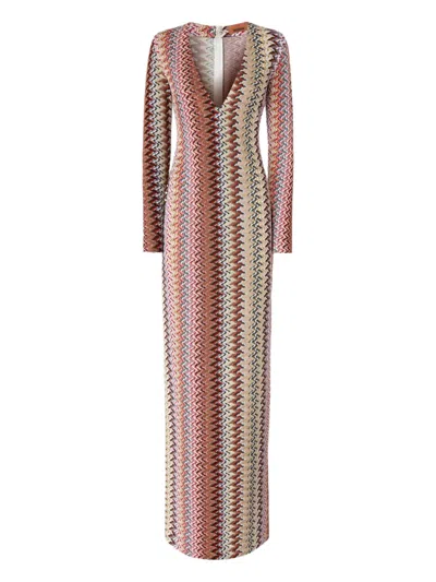 MISSONI CHEVRON-PATTERN MAXI DRESS