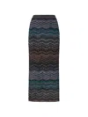 Missoni Viscose Skirt With Laminated Chevron Pattern In Multi
