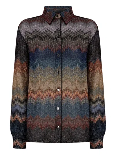 Missoni Chevron-pattern Metallic Shirt In Multi