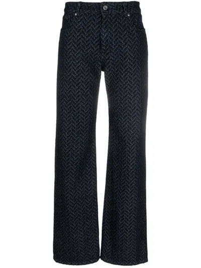 Missoni Chevron-pattern Mid-rise Jeans In Blue
