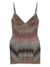 Missoni Chevron-pattern Mini Dress In Pink