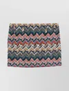 Missoni Chevron Pattern Mini Length Skirt With Belt In Animal Print