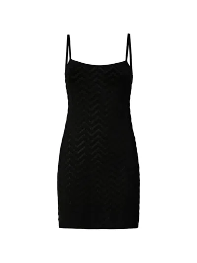 Missoni Chevron Cotton And Viscose Mini Dress In Black