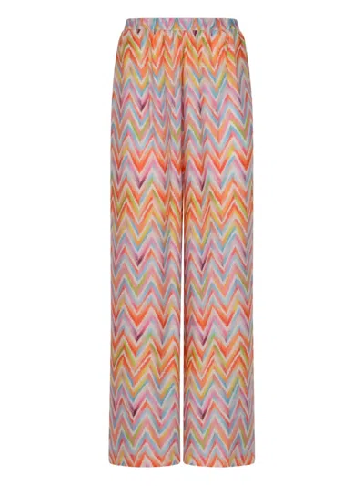 Missoni Chevron-pattern Palazzo Trousers In Multi