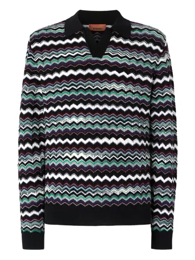 MISSONI CHEVRON-PATTERN POLO SHIRT