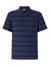 Missoni Short Sleeve Cotton Polo With Zigzag Pattern In Blue
