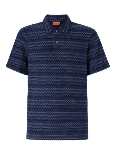 MISSONI CHEVRON-PATTERN POLO SHIRT