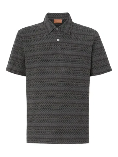 MISSONI CHEVRON-PATTERN POLO SHIRT