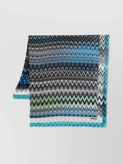 Missoni Chevron Pattern Scarf Fringed Edges