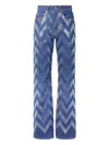 Missoni Chevron-pattern Sequined Jeans In Blue