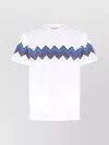 Missoni Chevron Pattern Short Sleeve Crew Neck T-shirt In White