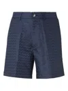 Missoni Tailored Shorts With Shiny Zigzag Pattern In Blue