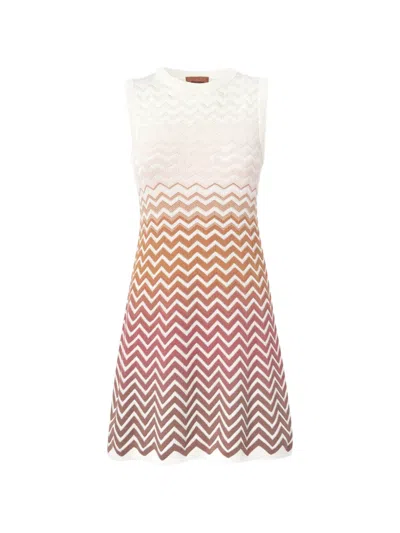 Missoni Chevron-pattern Sleeveless Mini Dress In Multi