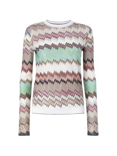 Missoni Chevron-pattern Sweaters In Neutral