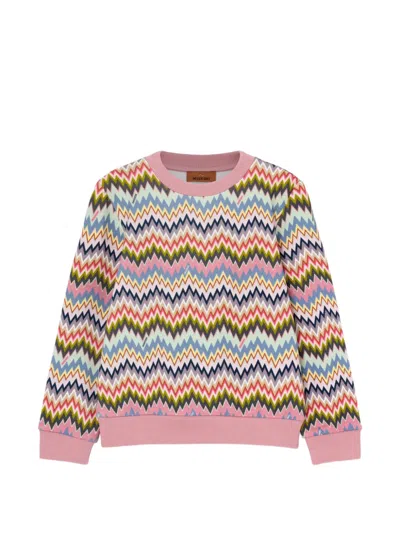Missoni Chevron-pattern Sweatshirt In Pink