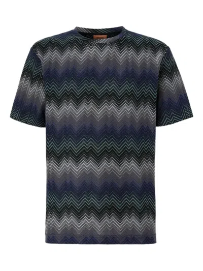 Missoni Chevron-pattern T-shirt In Blue