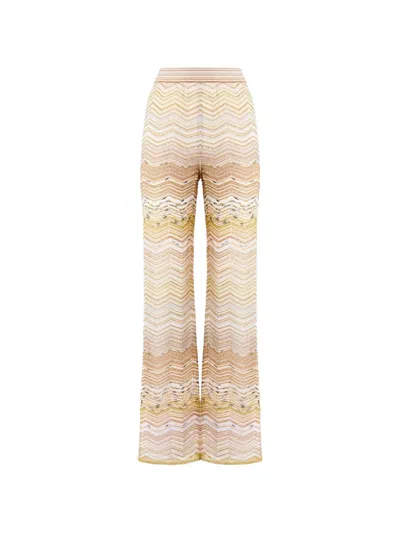 Missoni Chevron-pattern Trousers In Neutral