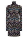 Missoni Chevron-pattern Turtleneck Dress In Multi