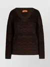Missoni Chevron Pattern Oversized Knit Sweater In Brown In Brown