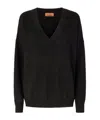 Missoni Oversize-pullover Mit V-ausschnitt Und Chevronmuster In Black