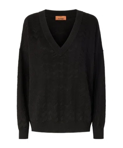 MISSONI CHEVRON-PATTERN V-NECK SWEATER