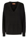 Missoni Chevron-pattern V-neck Sweater In Black